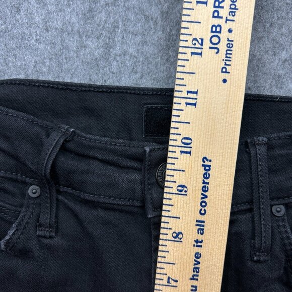 Mother Stunner Zip Ankle Step Fray Jeans Women's Size 27 Not Guilty Black Denim - Picture 11 of 14